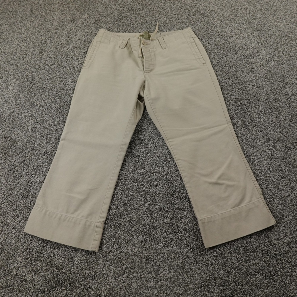 VTG American Eagle Pants Womens 6 Beige Tan Military Army Drawstring 90s 00s Y2K